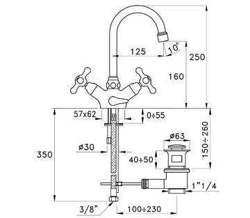 ROMA 3217 - 1 hole washbasin tap by RUBINETTERIE STELLA - view 3